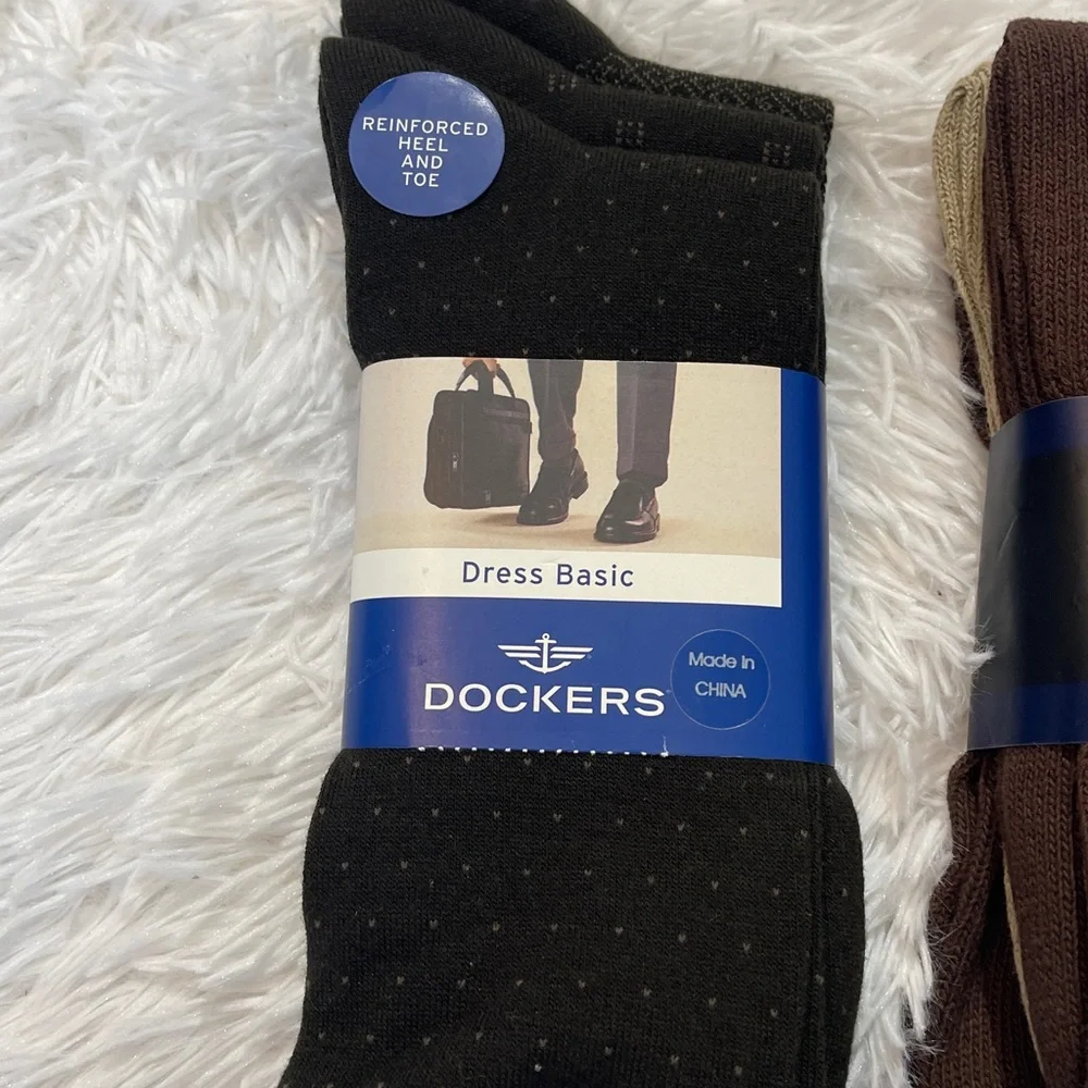Dockers, Basic Editions Men's Dress Socks - Black and Brown Set SIZE 6-12, 8-12